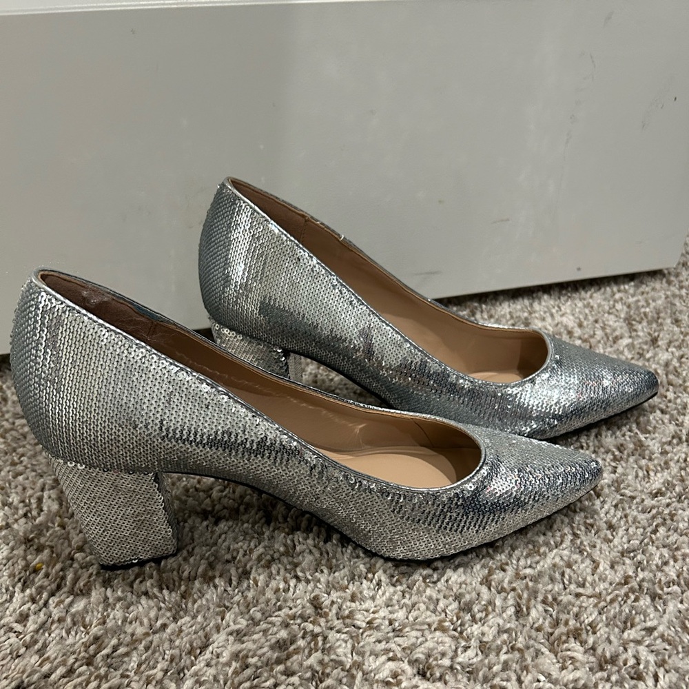 NWOT Sequin Block Heels
